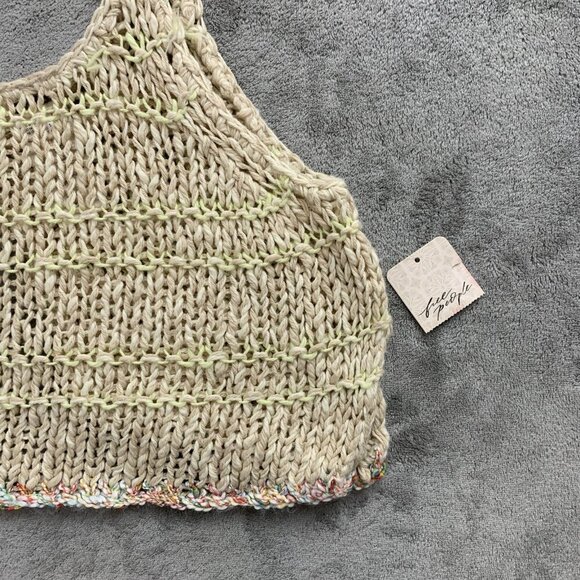 Free People Nomad Tank Womens XS In Sand Castle Combo Knit Bohemian Hippie Top - Picture 2 of 10